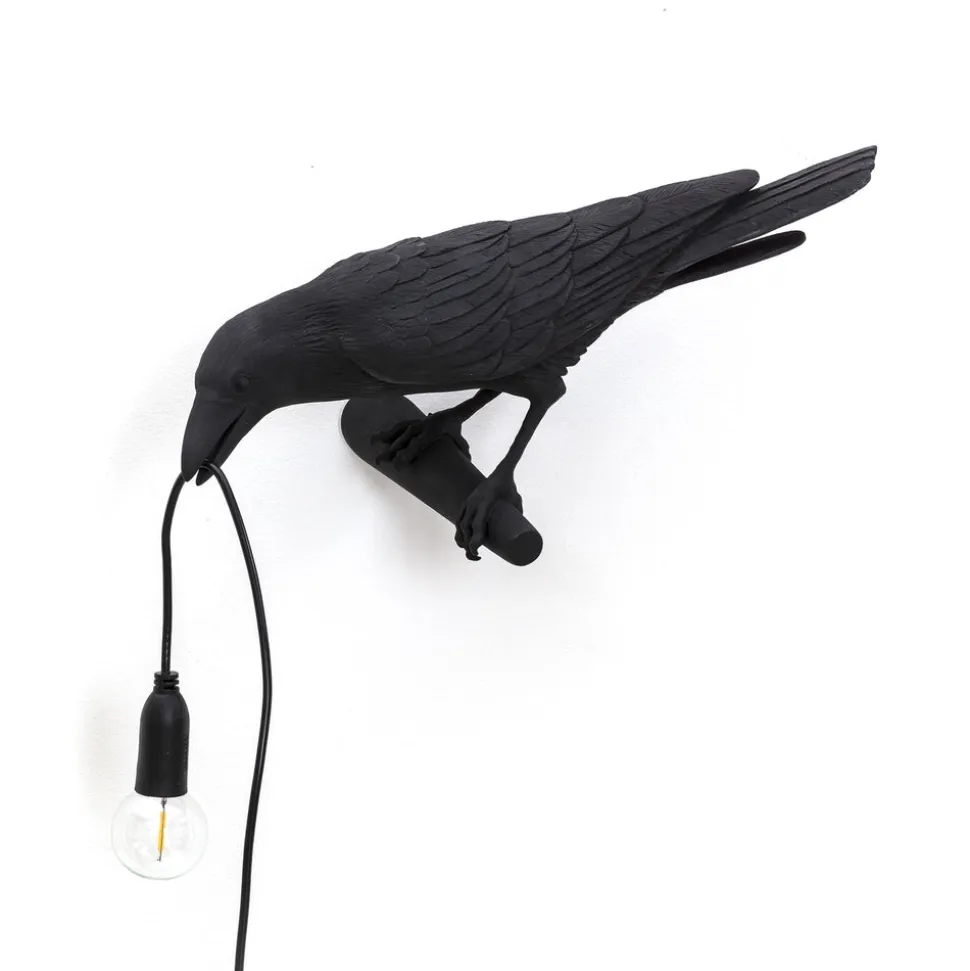 Bird Lamp Black Looking Left