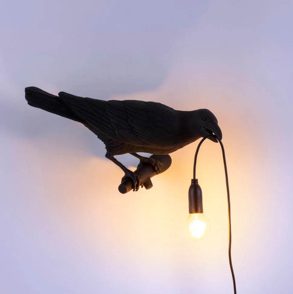 Bird Lamp Black Looking Right