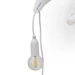 Bird Lamp White Looking Left