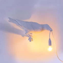 Bird Lamp White Looking Right