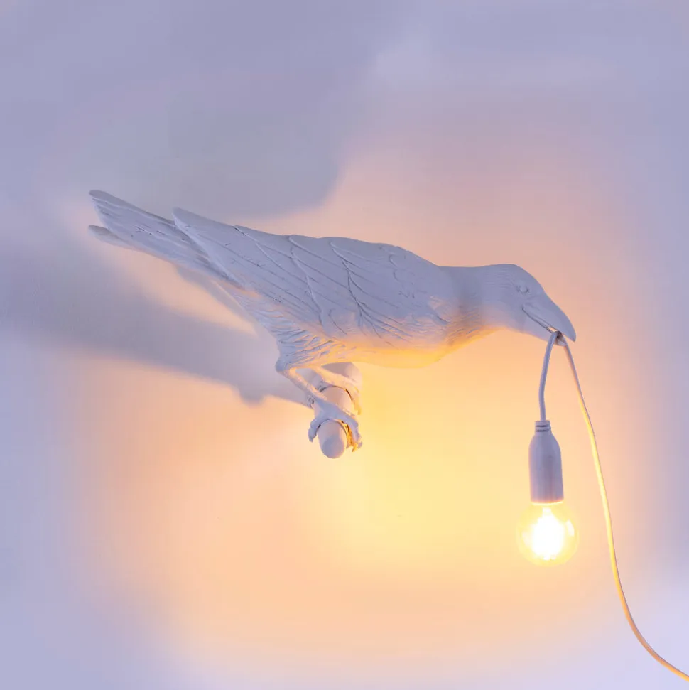Bird Lamp White Looking Right