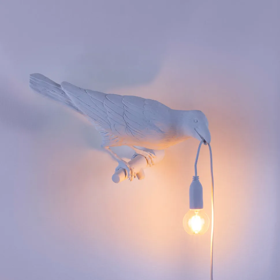 Bird Lamp White Looking Right