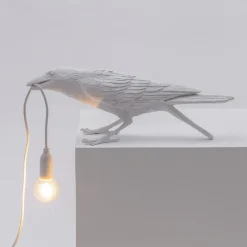Bird Lamp White Playing