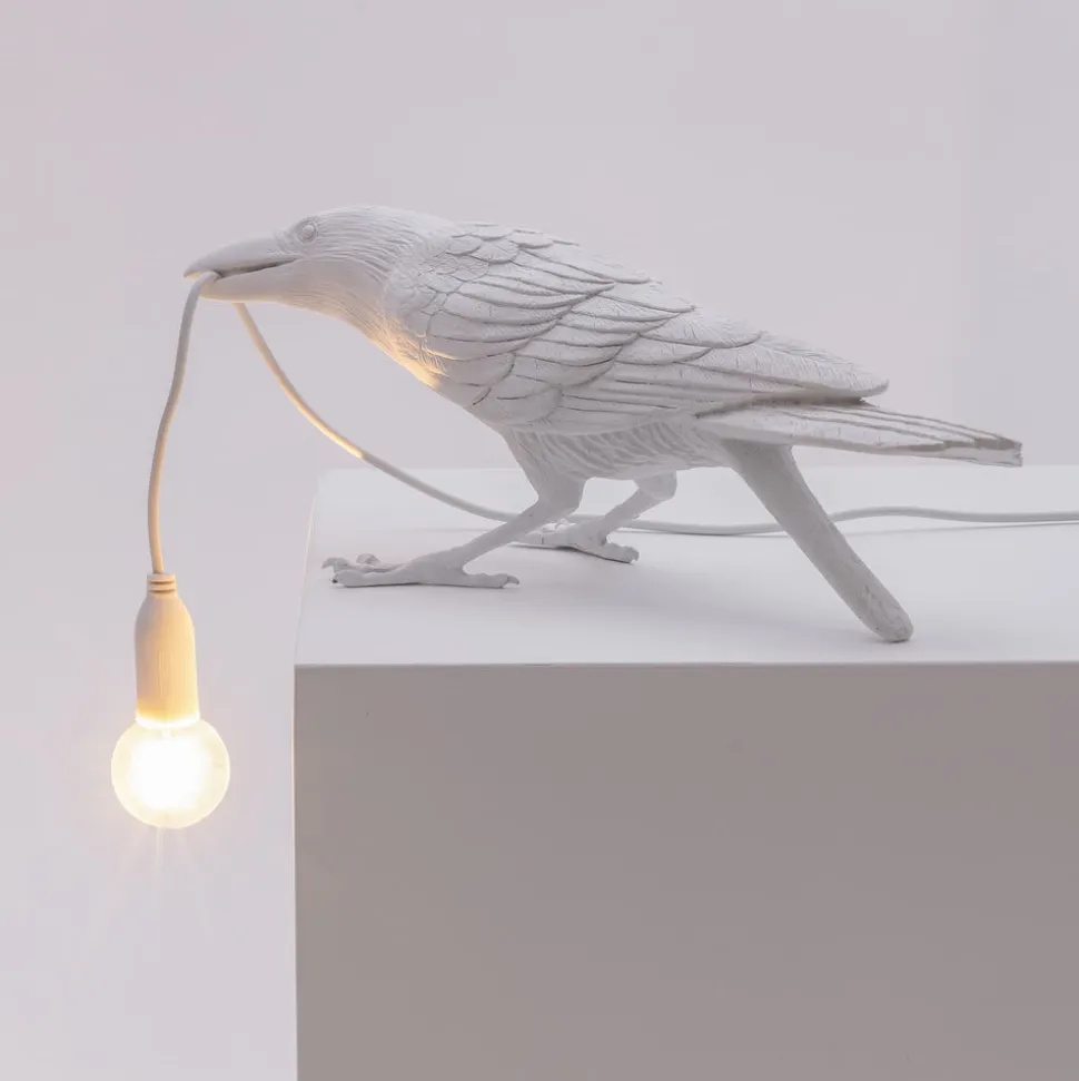 Bird Lamp White Playing OUTDOOR