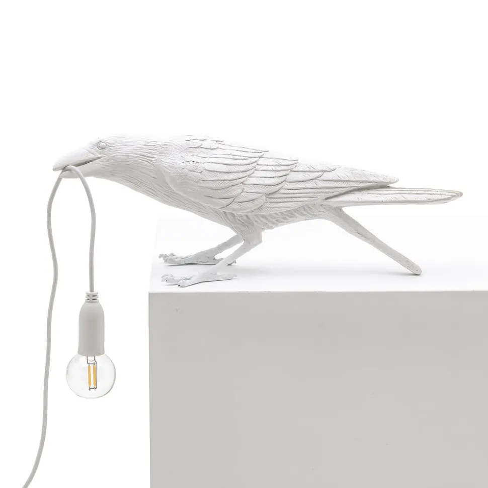Bird Lamp White Playing OUTDOOR