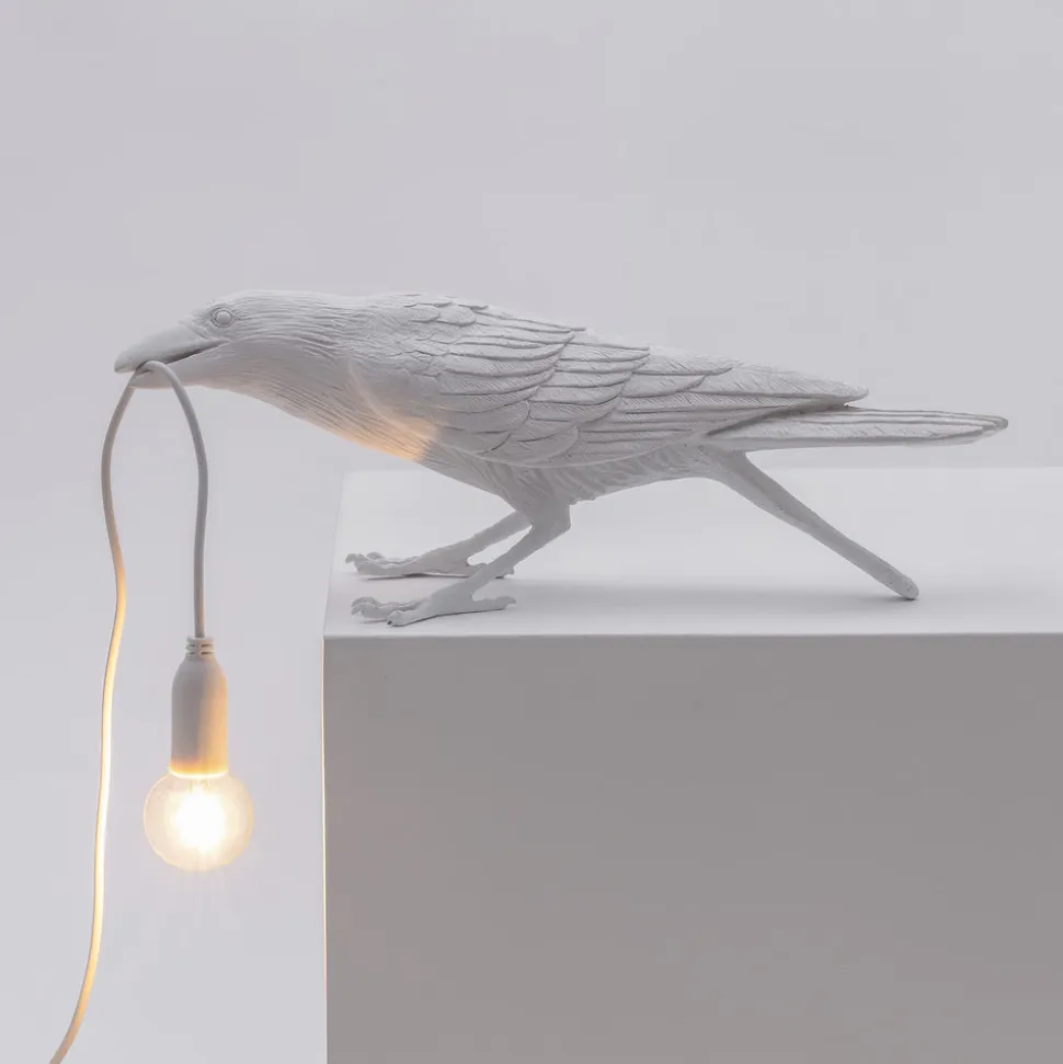 Bird Lamp White Playing OUTDOOR