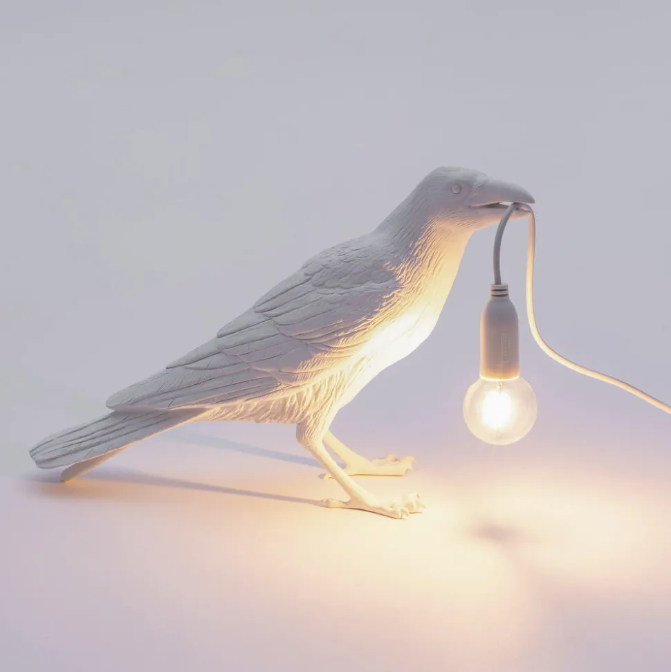 Bird Lamp White Waiting