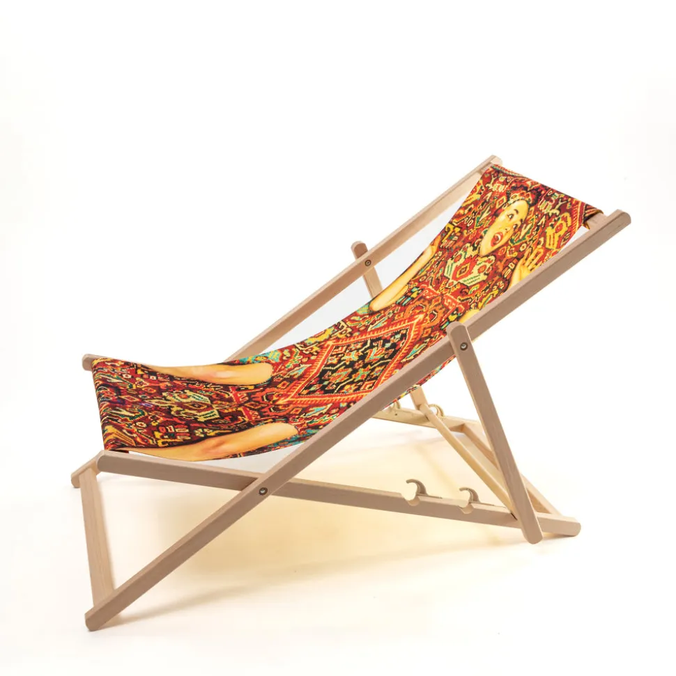 Deck Chair Lady On Carpet
