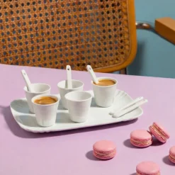 Estetico Quotidiano Coffee set of 6 Cups + 1 Tray