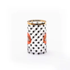 Glass Vase Shit Pois Cylindrical small