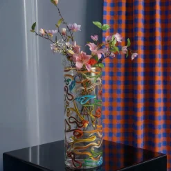 Glass Vase Snakes Cylindrical Big