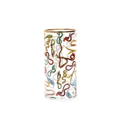 Glass Vase Snakes Cylindrical medium
