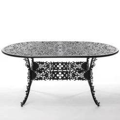 Industry Collection ALUMINIUM OVAL TABLE - BLACK