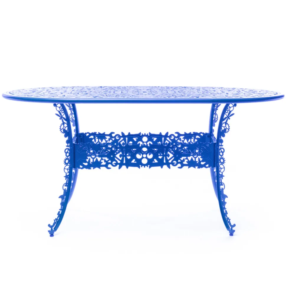 Industry Collection ALUMINIUM OVAL TABLE - SKY BLUE
