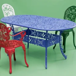 Industry Collection ALUMINIUM OVAL TABLE - SKY BLUE