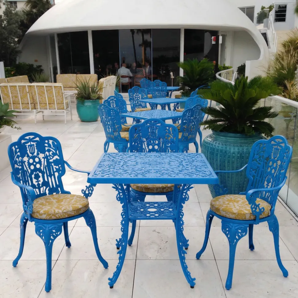 Industry Collection Aluminium Square Table Sky Blue