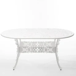 Industry Collection ALUMINIUM OVAL TABLE - WHITE