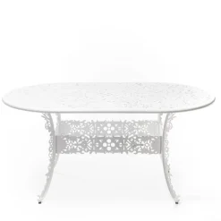 Industry Collection ALUMINIUM OVAL TABLE - WHITE