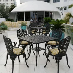 Industry Collection Aluminium Square Table Black