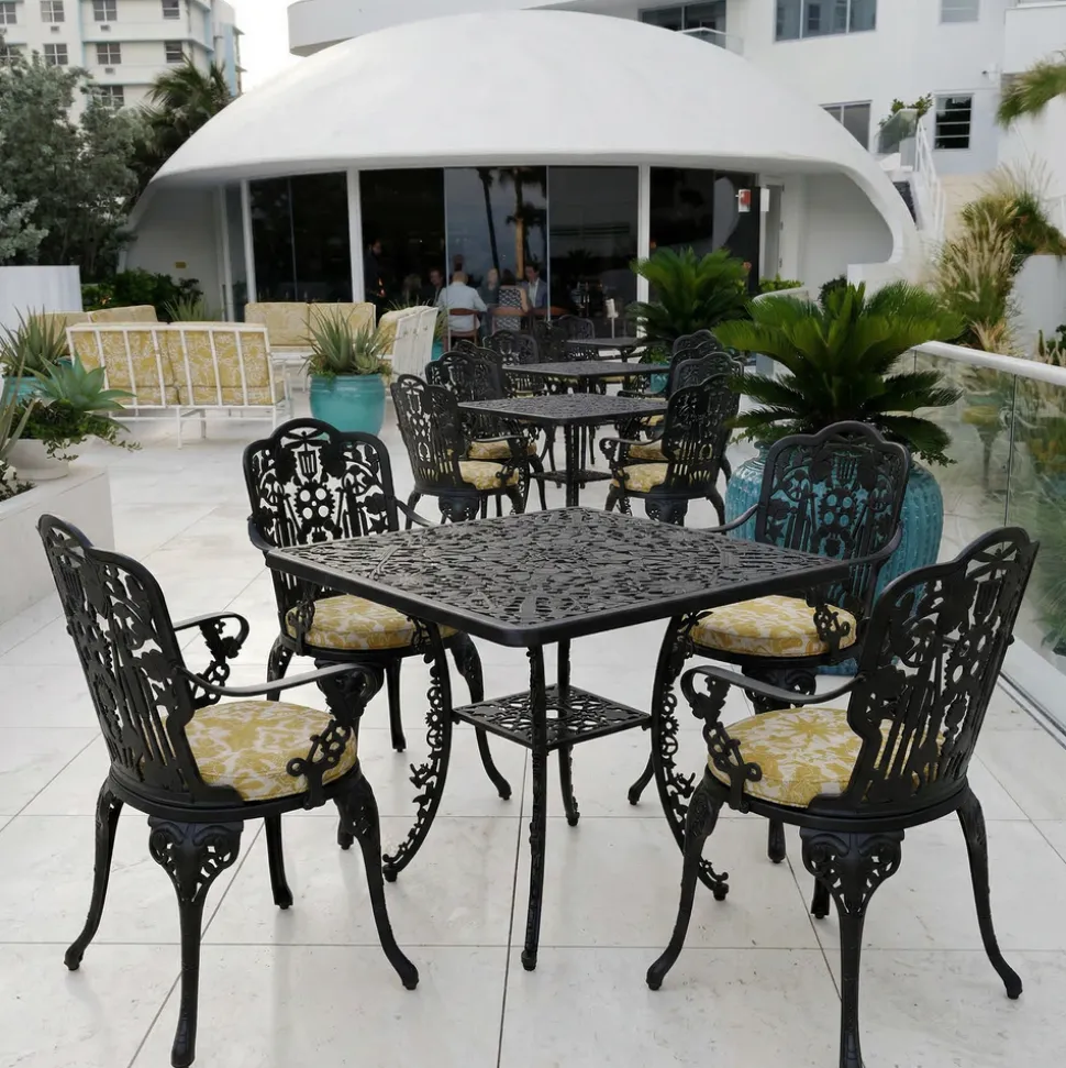 Industry Collection Aluminium Square Table Black