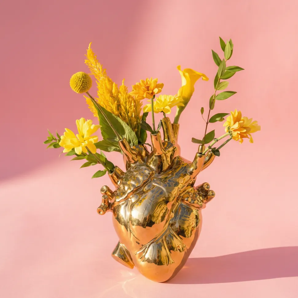 Love in Bloom Gold Vase