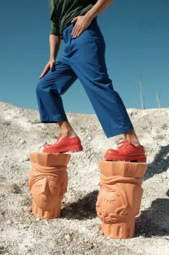Magna Graecia Terracotta Stool Man