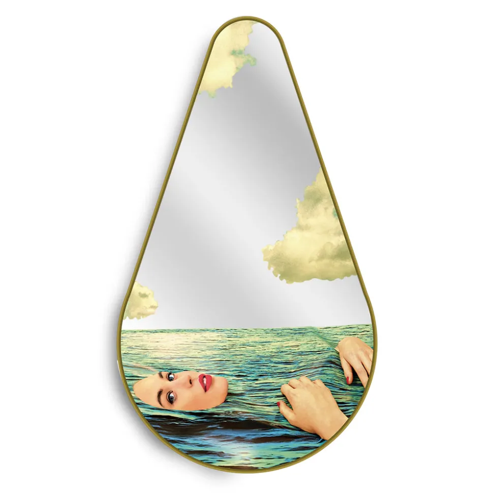 Mirror Gold Frame Pear Sea Girl