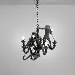 Monkey Chandelier Black
