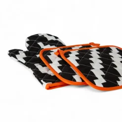 3-piece kitchen set: oven mitt and pot holders - OPTICAL