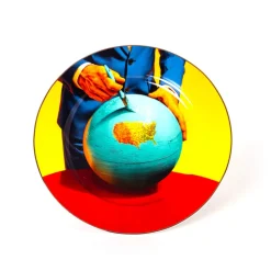 Porcelain Plate Globe Gold Border