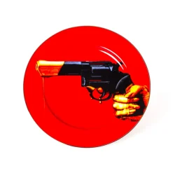 Porcelain Plate Revolver Gold Border