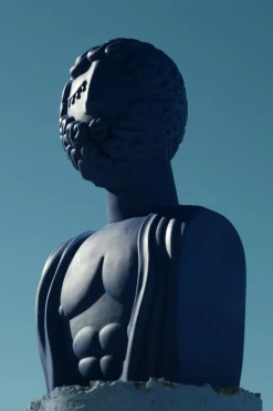 Terracotta Bust Man Blue