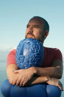 Terracotta Bust Man Blue