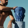 Terracotta Vase Man Blue