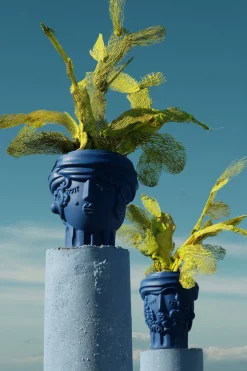 Terracotta Vase Women Blue