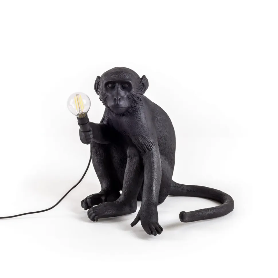 The Monkey Lamp Black Sitting Version