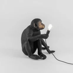 The Monkey Lamp Black Sitting Version